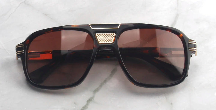 Esnbie Unisex Full Rim Square Double Bridge Acetate Sunglasses 471109