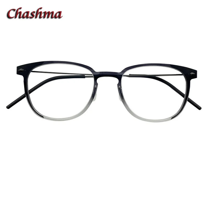 Chashma Ochki Unisex Full Rim Square Nylon Titanium Eyeglasses 6549 Full Rim Chashma Ochki Gradient Black  