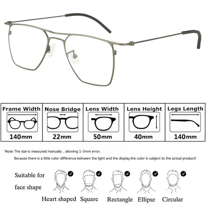 Bobbie Unisex Full Rim Square Titanium Eyeglasses KMN502