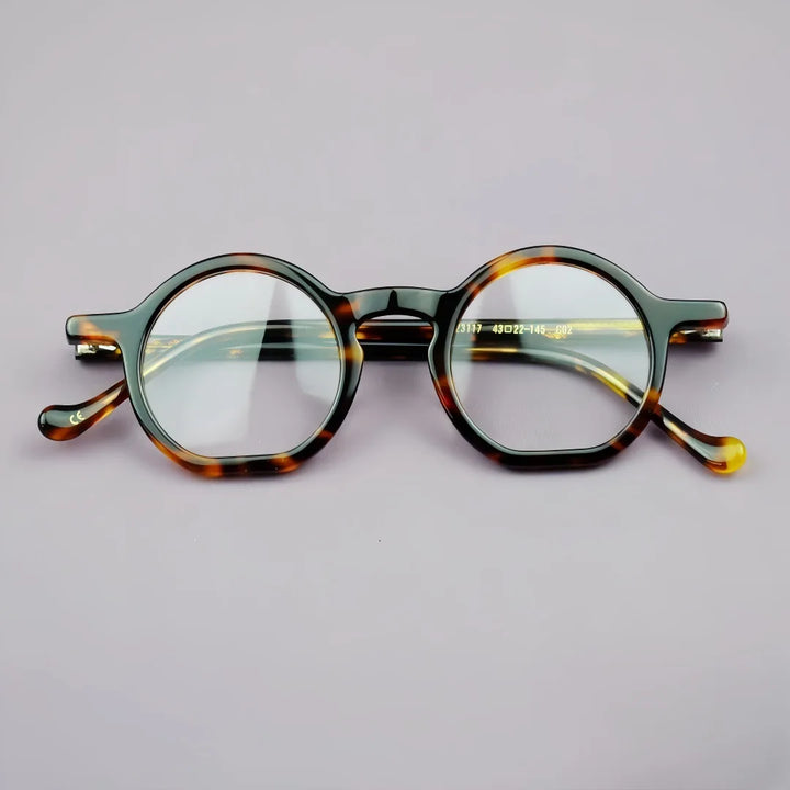 Hewei Women's Full Rim Flat Bottom Round Acetate Eyeglasses 913722