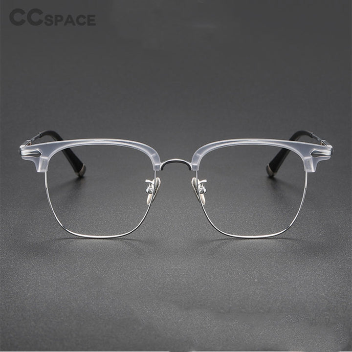 CCspace Unisex Full Rim Square Titanium Alloy Eyeglasses 56404 Full Rim CCspace   