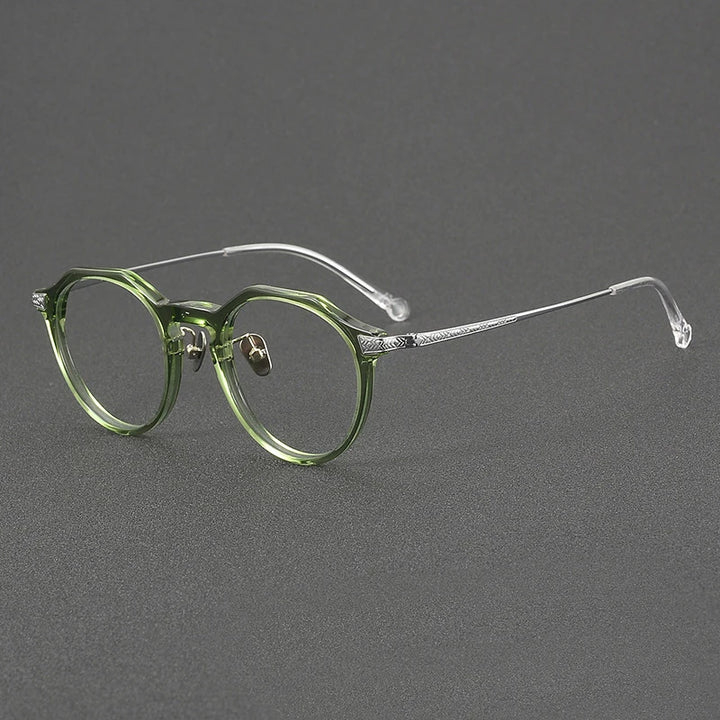 Black Mask Women's Full Rim Round Titanium Acetate Eyeglasses 54402