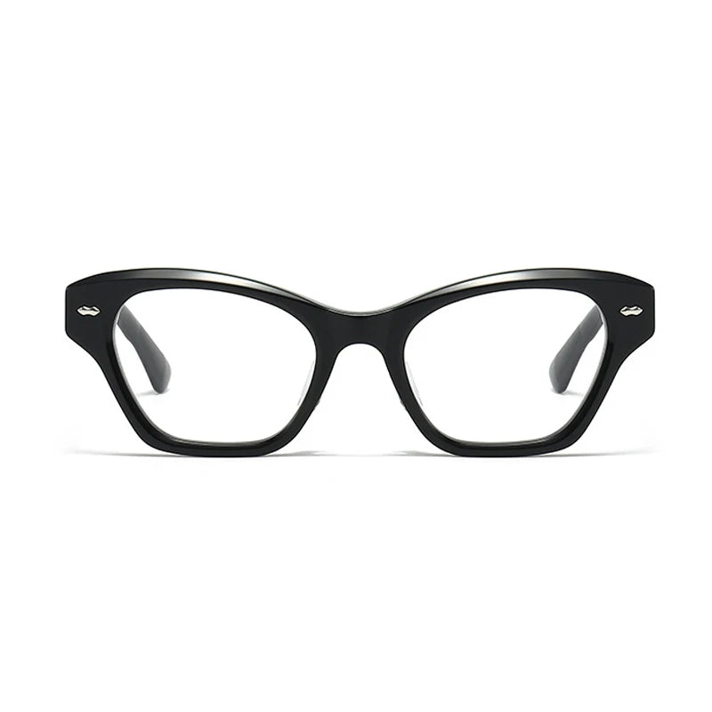 Black Mask Unisex Full Rim Cat Eye Acetate Eyeglasses 42135 Full Rim Black Mask   