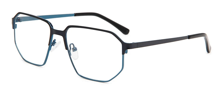 Esnbie Women's Full Rim Flat Top Polygon Alloy Eyeglasses 761021