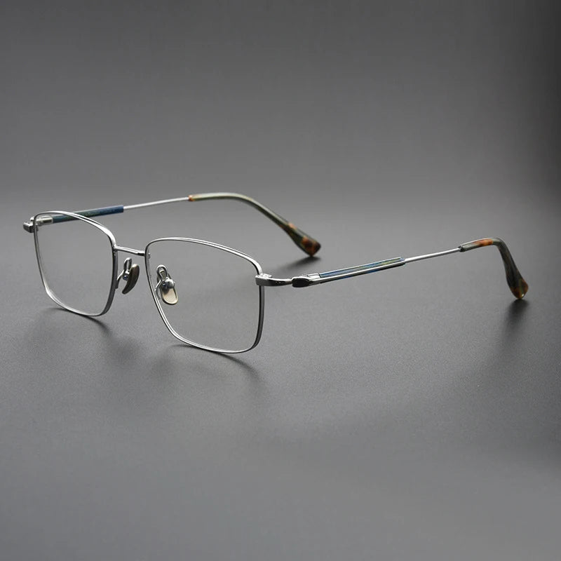 Black Mask Unisex Full Rim Square Titanium Eyeglasses 366825