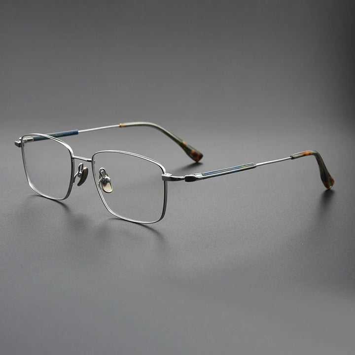 Black Mask Unisex Full Rim Square Titanium Eyeglasses 366825