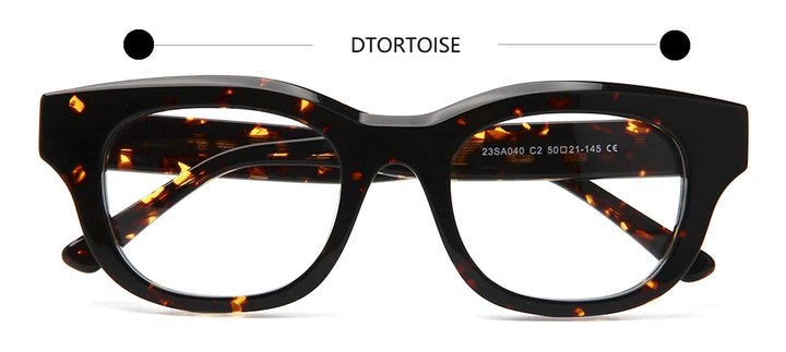 Esnbie Unisex Full Rim Oval Square Thick Acetate Eyeglasses 230401