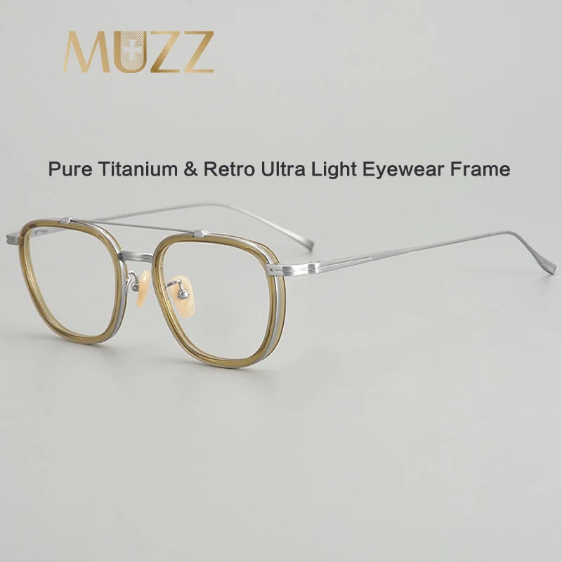 Muzz 05209 men's square IP titanium prescription eyeglasses