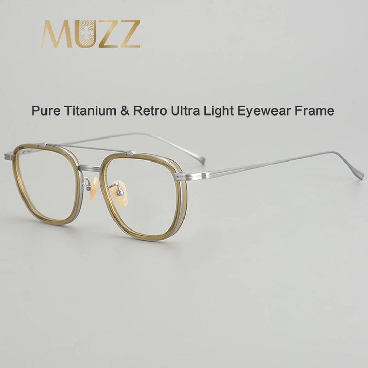 Muzz 05209 men's square IP titanium prescription eyeglasses