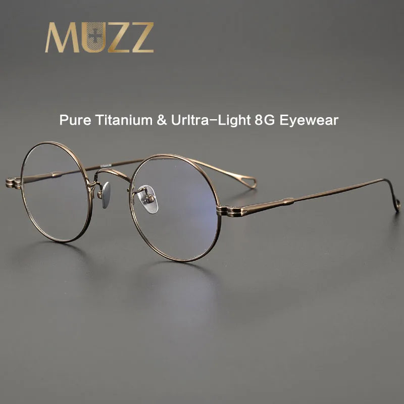 Muzz Unisex Full Rim Round Titanium Eyeglasses Mu005 Full Rim Muzz   