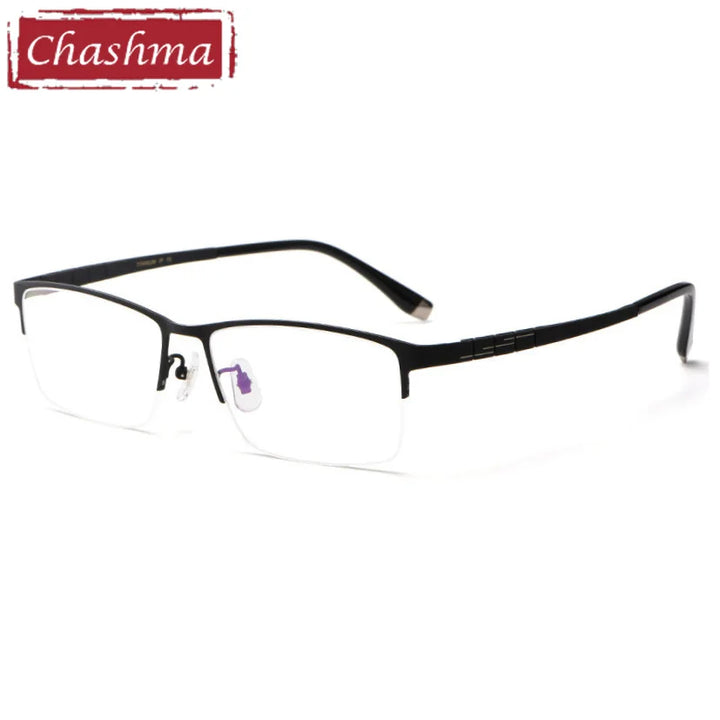 Chashma Ochki Unisex Semi Rim Big Square Titanium Eyeglasses 20421 Semi Rim Chashma Ochki   