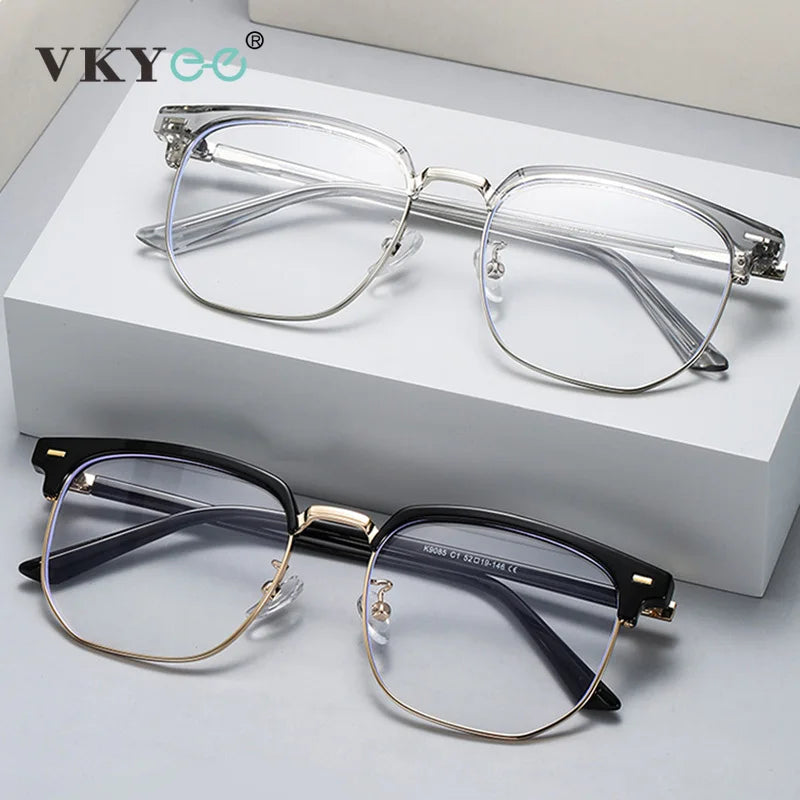 Vicky Unisex Full Rim Square Tr 90 Alloy Reading Glasses 49085 Reading Glasses Vicky   