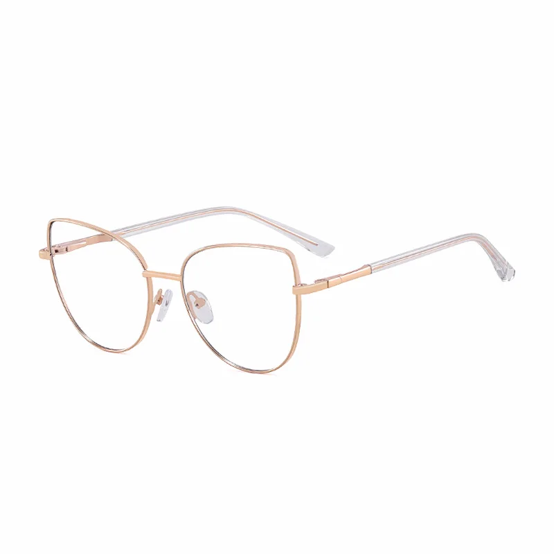 Ralferty Women's Full Rim Square Cat Eye Alloy Eyeglasses R81530 Full Rim Ralferty C11 Gold CHINA 