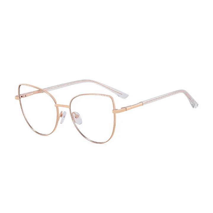 Ralferty Women's Full Rim Square Cat Eye Alloy Eyeglasses R81530 Full Rim Ralferty C11 Gold CHINA 