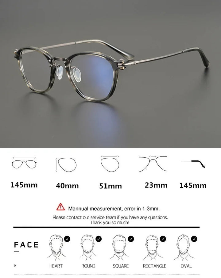 Bobbie Unisex Full Rim Square Acetate Titanium Eyeglasses 965881