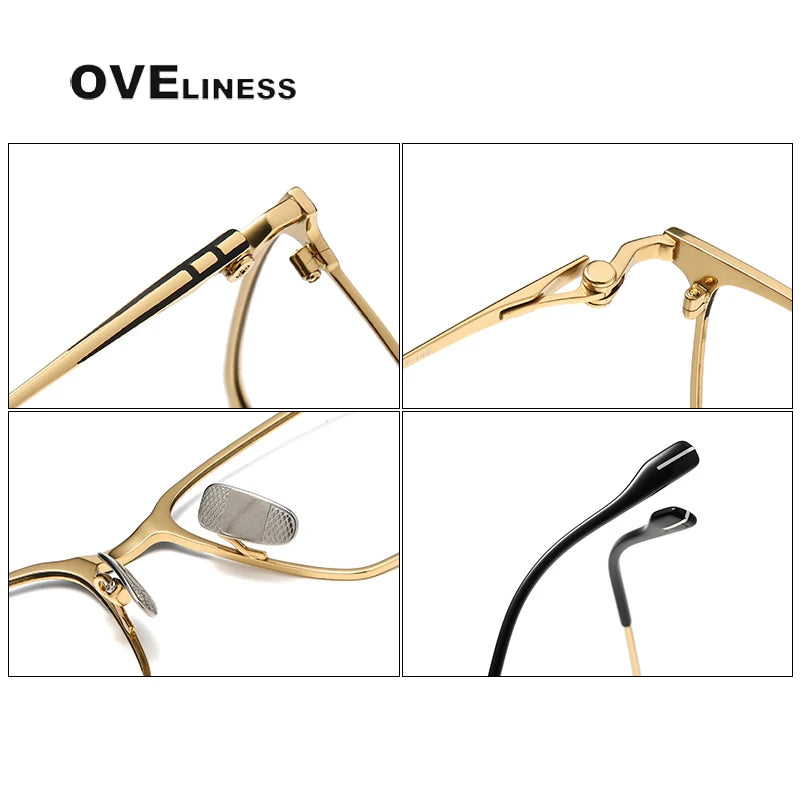 Oveliness Unisex Full Rim Square Titanium Acetate Eyeglasses 70800 Full Rim Oveliness   