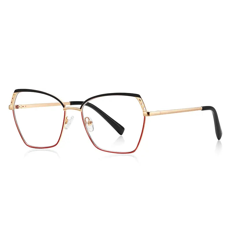 Vicky Women's Full Rim Polygon Alloy Reading Glasses 3110 — view 2 | Vicky at FuzWeb