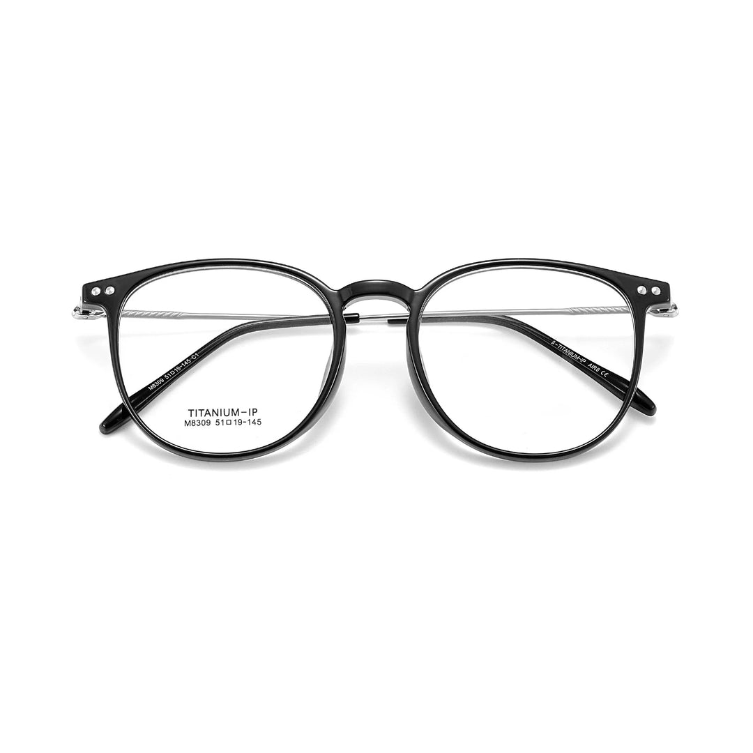 Yimaruili Unisex Full Rim Square Round Tr 90 Titanium Eyeglasses 638309