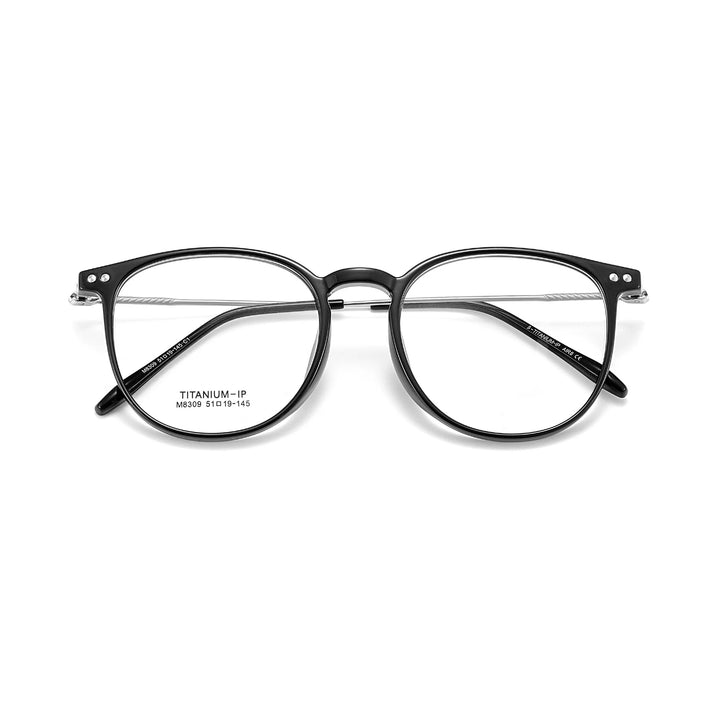 Yimaruili Unisex Full Rim Square Round Tr 90 Titanium Eyeglasses 638309