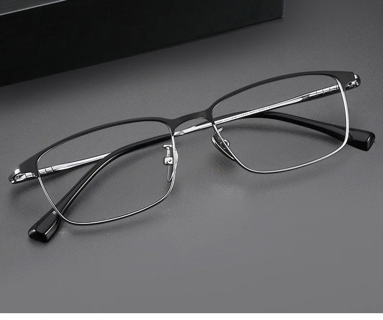 Eleccion Unisex Full Rim Square Titanium Eyeglasses 85941 Full Rim Eleccion