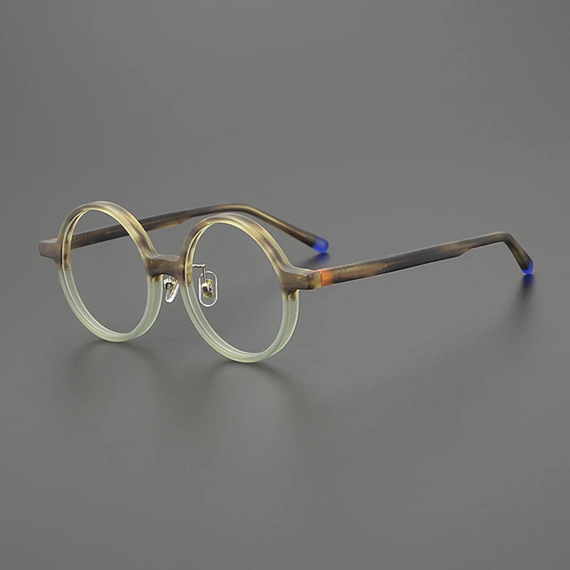 Nobler Unisex Full Rim Round Frosted Acetate Eyeglasses 19265 Full Rim Nobler   