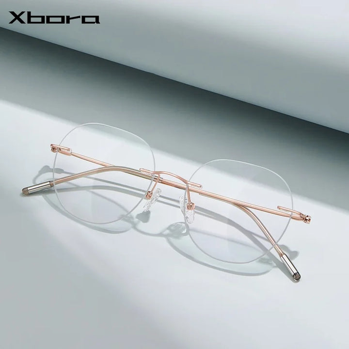 Xbora Unisex Rimless Classic Pure Titanium Eyeglasses 23006 — view 1 | Xbora at FuzWeb