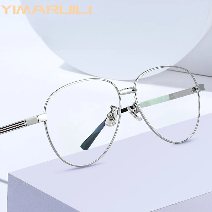 Yimaruili Unisex Full Rim Oval Round Alloy Eyeglasses 2280
