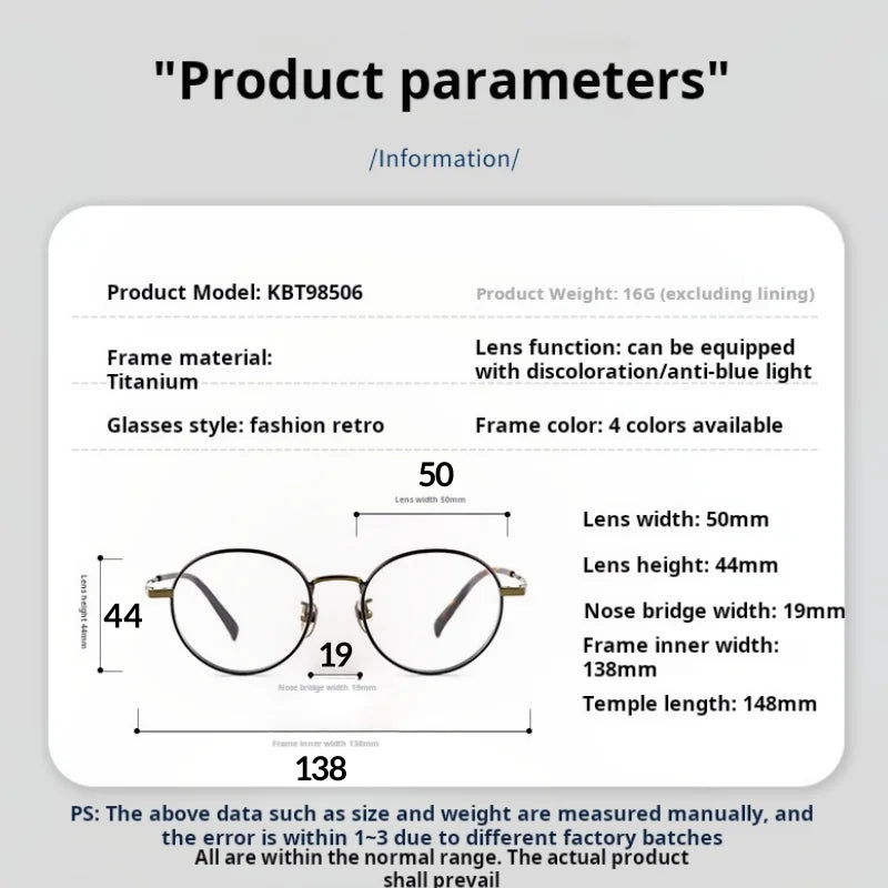 Xbora Women's Full Rim Flat Top Round Titanium Eyeglasses 98506