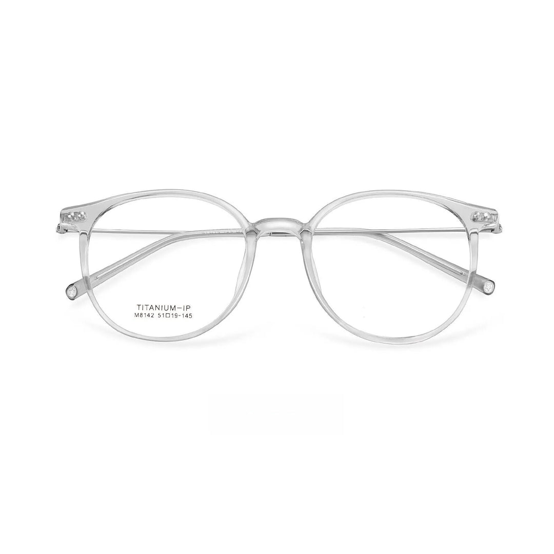 Yimaruili Unisex Full Rim Square Tr 90Titanium Eyeglasses M8142 Full Rim Yimaruili Eyeglasses Transparent Gray  