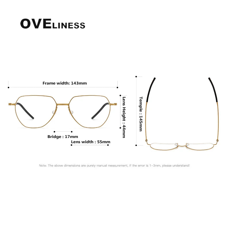 Oveliness Unisex Full Rim Flat Top Oval Titanium Eyeglasses O5526 Full Rim Oveliness   