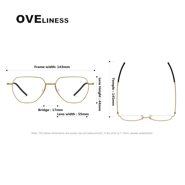 Oveliness Unisex Full Rim Flat Top Oval Titanium Eyeglasses O5526 Full Rim Oveliness   