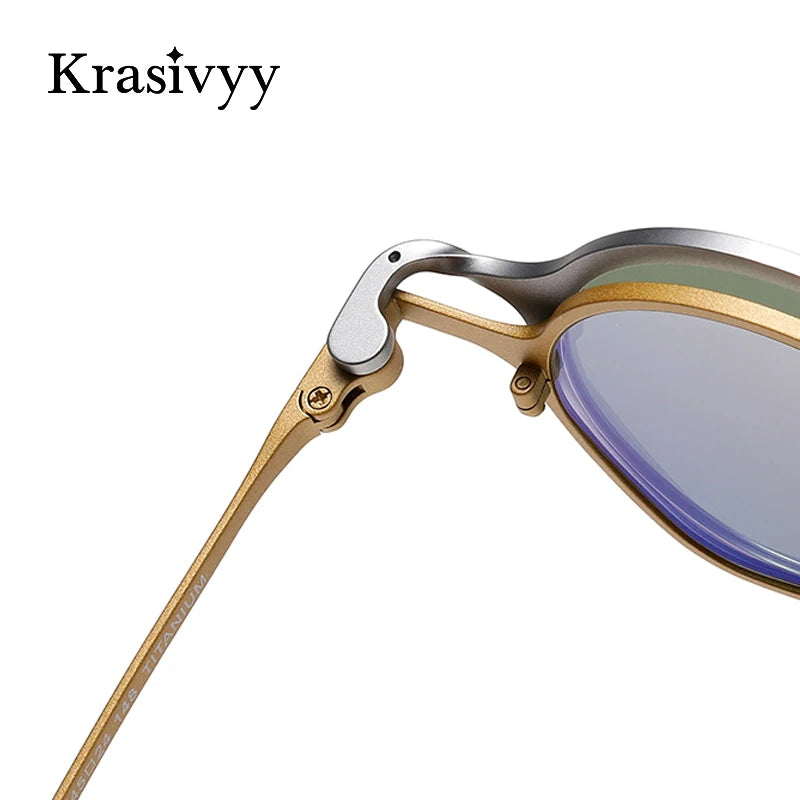Krasivyy Unisex Titanium Prescription Eyeglasses with Clip-On ARLT5977 - view 5