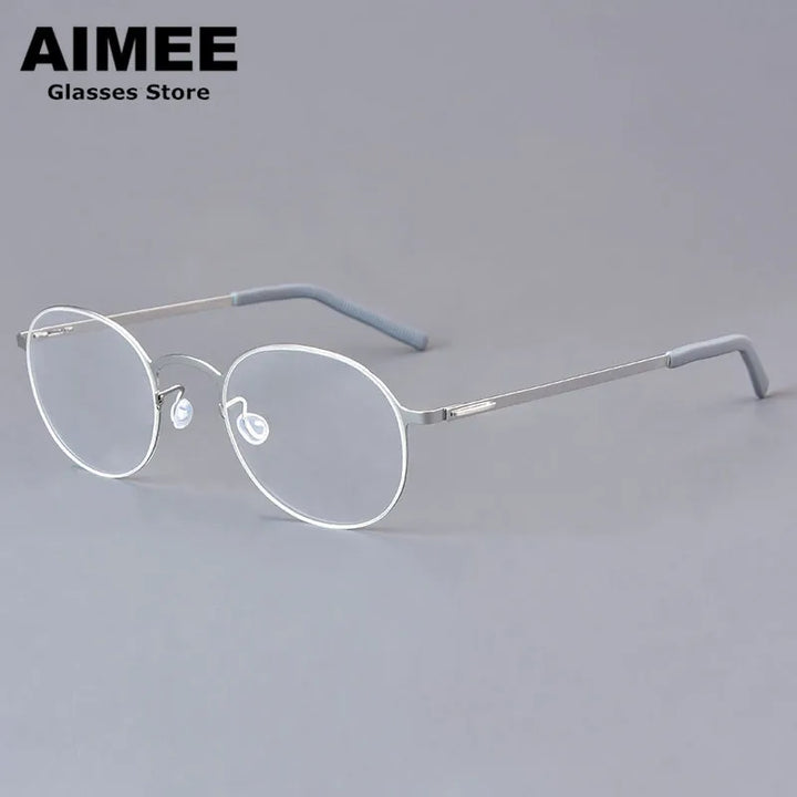 Aimee Women's Full Rim Round Screwless Titanium Eyeglasses 198808