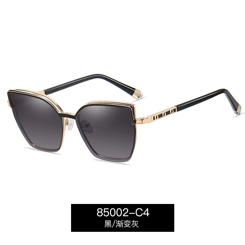 CCspace Women's Full Rim Square Cat Eye Alloy Eyeglasses Clip On Sunglasses 802583