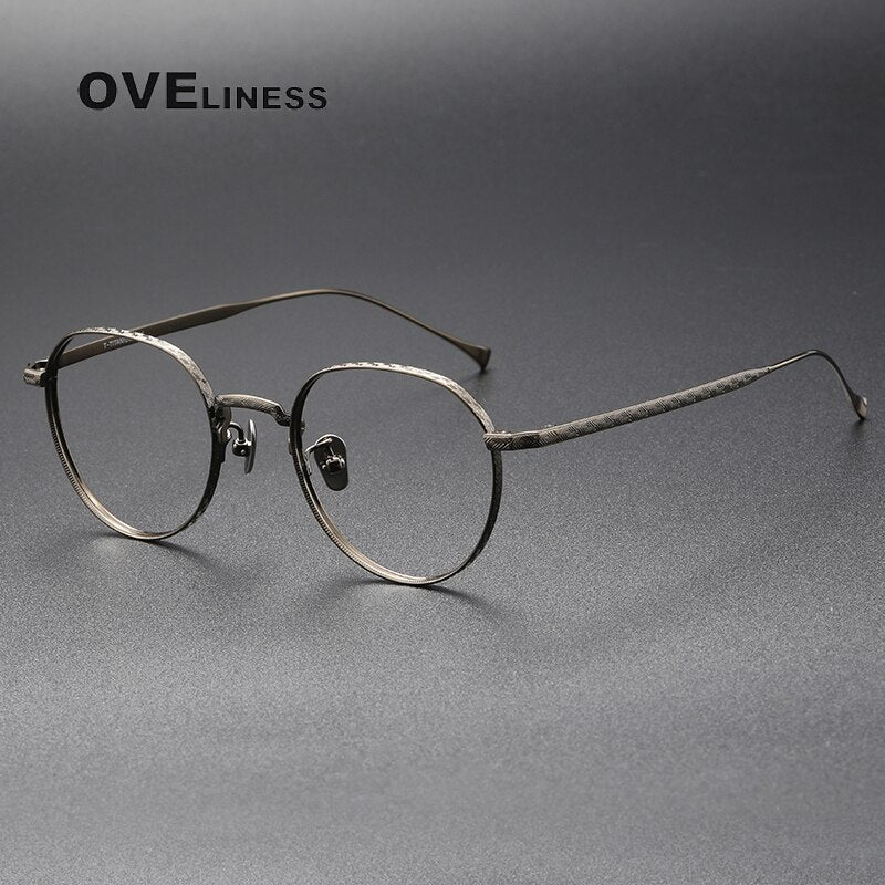 Oveliness Unisex Full Rim Square Titanium Eyeglasses 169 Full Rim Oveliness bronze  