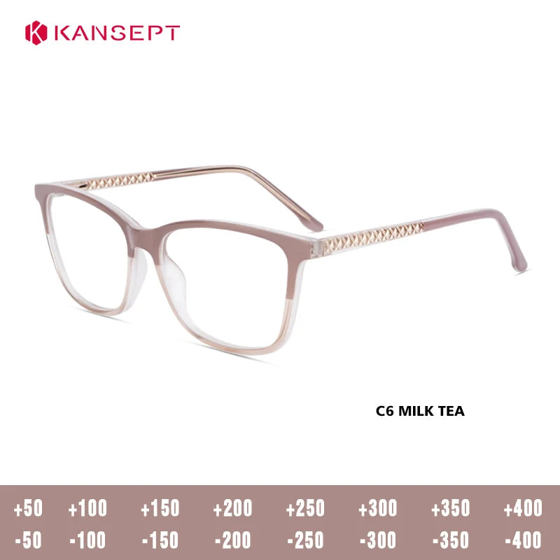 Kansept Unisex Full Rim Square Tr 90 Alloy Reading Glasses 25002