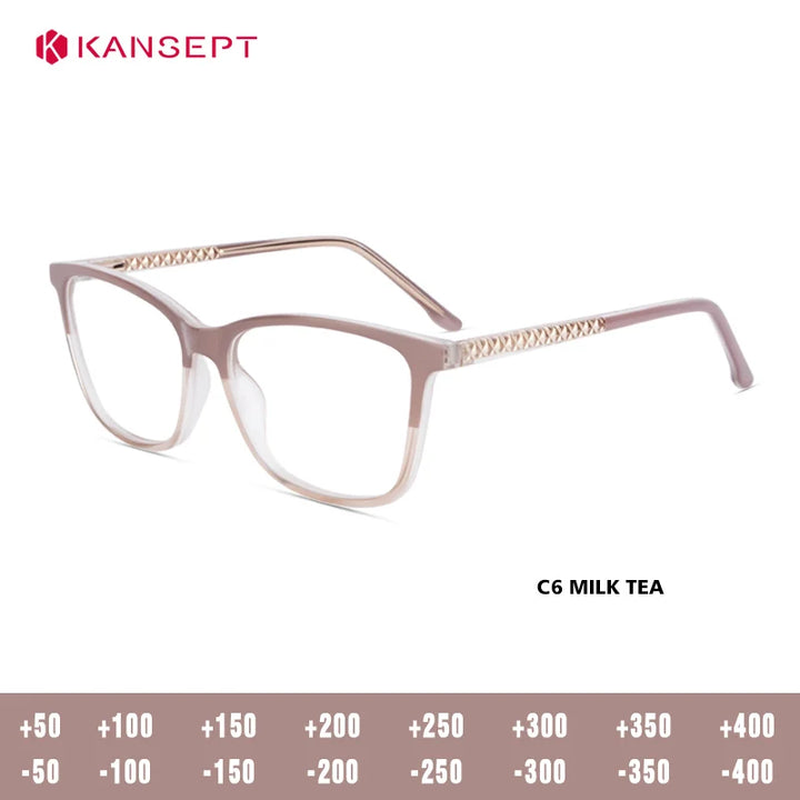 Kansept Unisex Full Rim Square Tr 90 Alloy Reading Glasses 25002