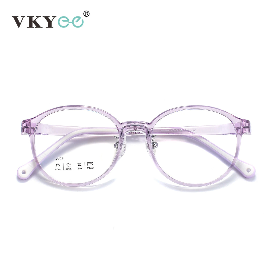 Vicky Unisex Youth's Full Rim Oval Tr 90 Titanium Eyeglasses 2228 Full Rim Vicky