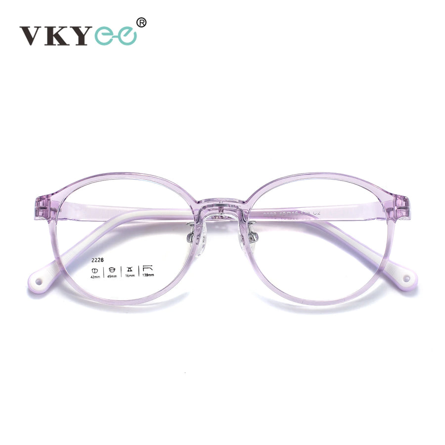 Vicky Unisex Youth's Full Rim Oval Tr 90 Titanium Eyeglasses 2228 Full Rim Vicky