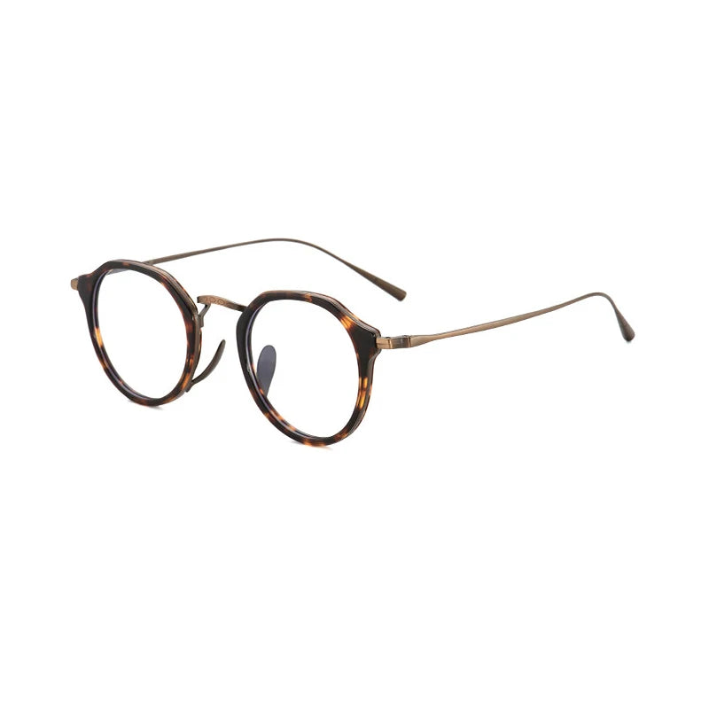 Black Mask Unisex Full Rim Round Titanium Eyeglasses BM-KM1113