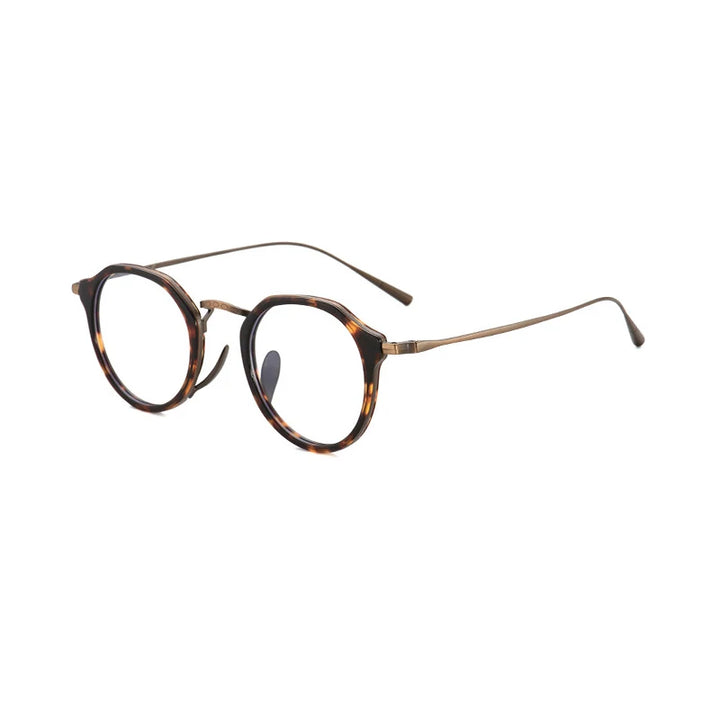 Black Mask Unisex Full Rim Round Titanium Eyeglasses BM-KM1113