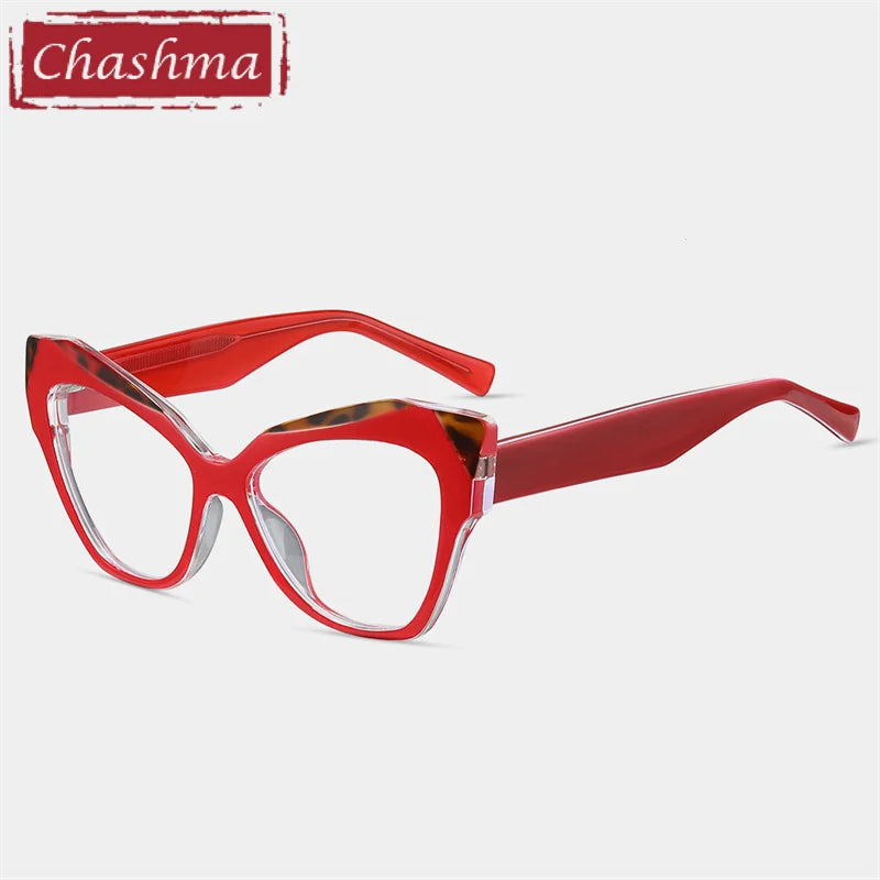 Chashma Ottica Women's Full Rim Cat Eye Tr 90 Acetate Eyeglasses 87288 Full Rim Chashma Ottica Red  