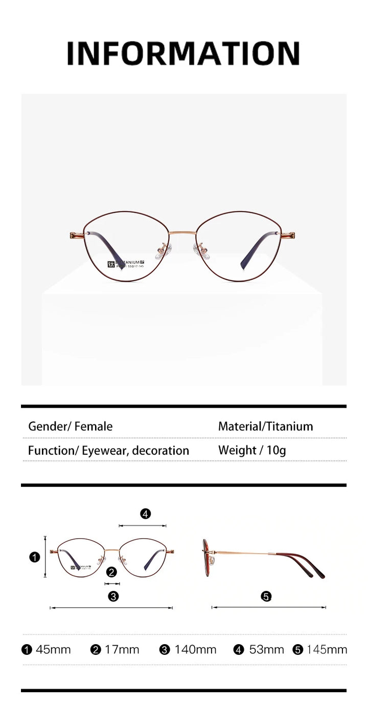 Vicky Unisex Full Rim Oval Eye Titanium Reading Glasses 690291
