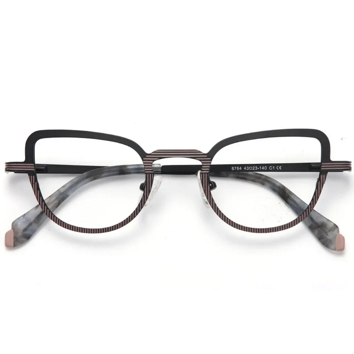 Muzz Women's Full Rim Oval Cat Eye Alloy Eyeglasses 87644