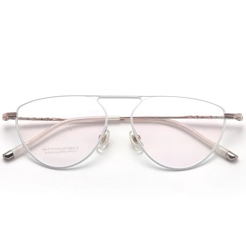 Muzz Unisex Full Rim Oval Brow Line Titanium Eyeglasses 88319