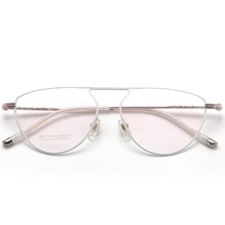 Muzz Unisex Full Rim Oval Brow Line Titanium Eyeglasses 88319