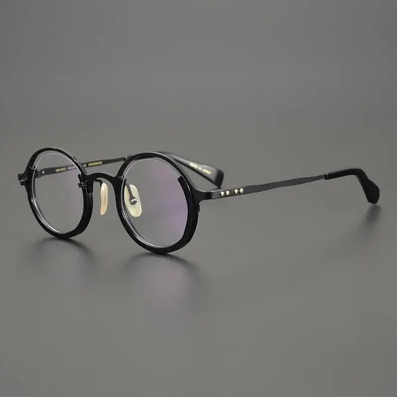 Aror Unisex Full Rim Round Titanium Acetate Eyeglasses 49453.