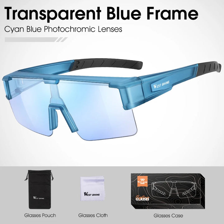 West Biking Unisex Semi Rim Square Polycarbonate Over Frame Sunglasses 930703