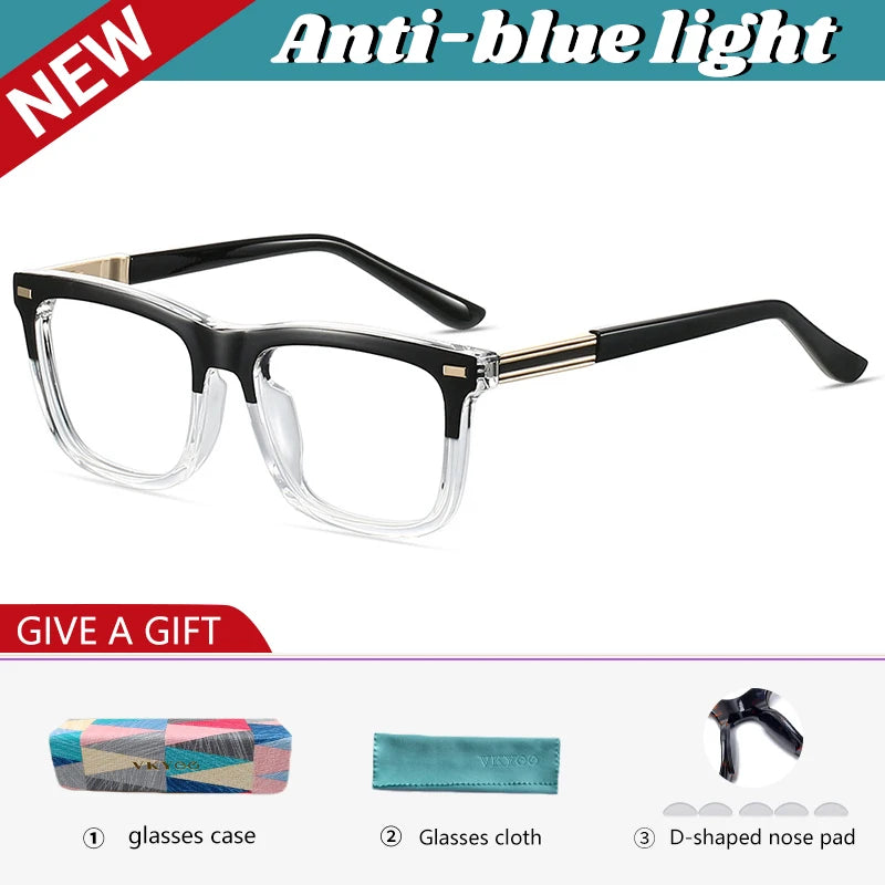 Vicky Men's Full Rim Square Tr 90 Alloy Reading Glasses 584007