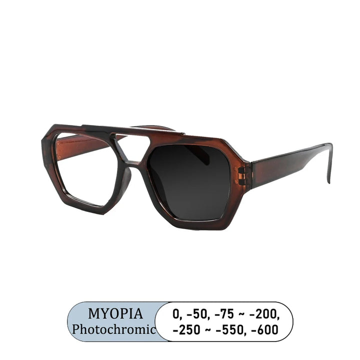 Kocolior Unisex Full Rim Polygon Double Bridge Tr 90 Reading Glasses 220033